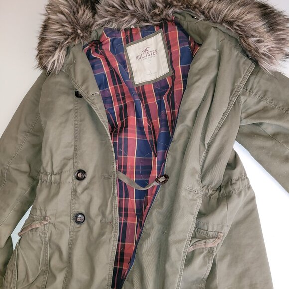 Hollister Women’s Jacket Large Military Green Jacket - Picture 5 of 12